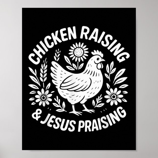 Affiche Élevage de poulets Jésus Louer Funny Farm Christia (Devant)