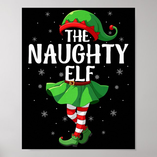 Affiche Élève de Noël Naughty Elf Filles Femmes Elf Squad  (Devant)