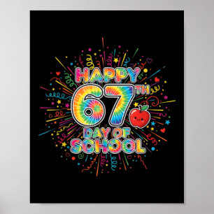 Affiche Élève Six Sept Tendance 67 Joyeux 67e Jour D'École