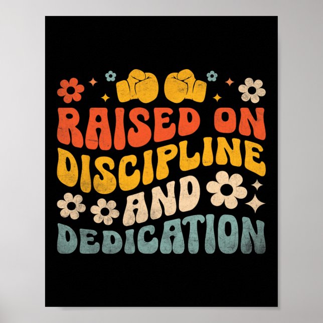 Affiche Élevé Sur La Discipline Et Dédication Boxer Sports (Devant)