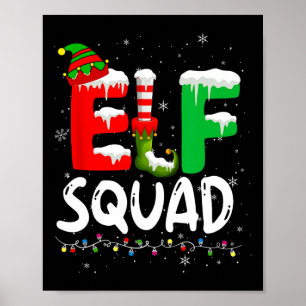 Affiche Elf Famille de Noël Correspondant Pyjamas Xmas Elf