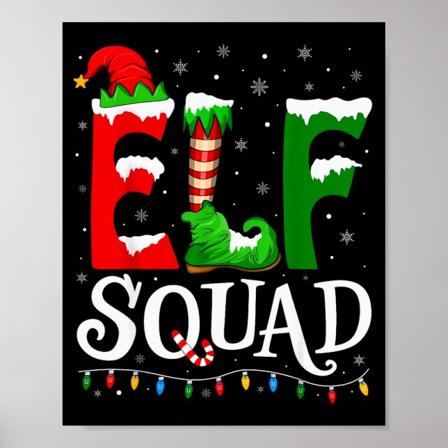 Affiche Elf Squad Funny Christmas Family Pajamas  (Devant)