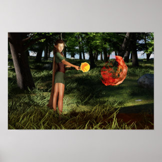 Affiche Elf Tire Le Feu Dans La Colère Dans La Forêt