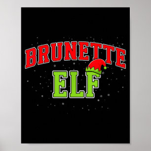 Affiche Elfe Brune Noël Famille Équipe de Noël
