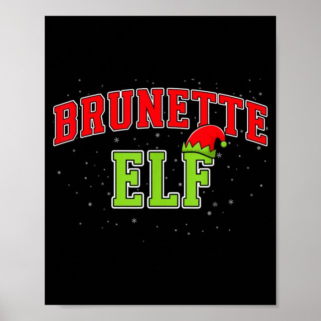 Affiche Elfe Brune Noël Famille Équipe de Noël  (Devant)