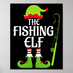 Affiche Elfe de pêche Groupe familial assorti à la fête de