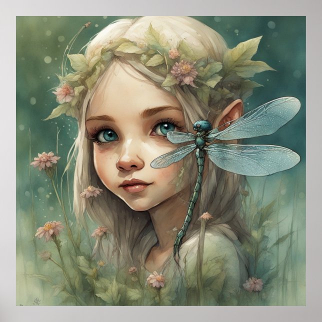 Affiche Elfe et libellule 3 (Devant)