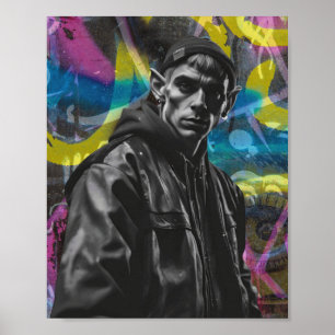 Affiche Elfe Graffiti urbain