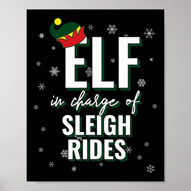 Affiche Elfe Responsable De Sleigh Rides Vacances Noël Ma (Devant)