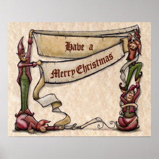 Affiche Elfes de Noël