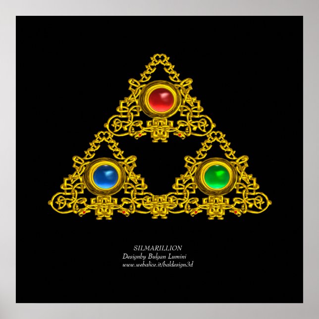 AFFICHE ELFIC TALISMAN / GOLD TRIANGLE AVEC GEMSTONES (Devant)