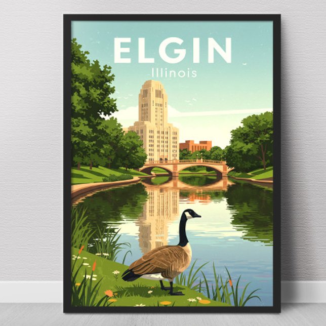 Affiche Elgin Illinois vintage (Créateur téléchargé)