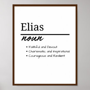 Affiche Elias, Garçon Personnalisé Nom Définition