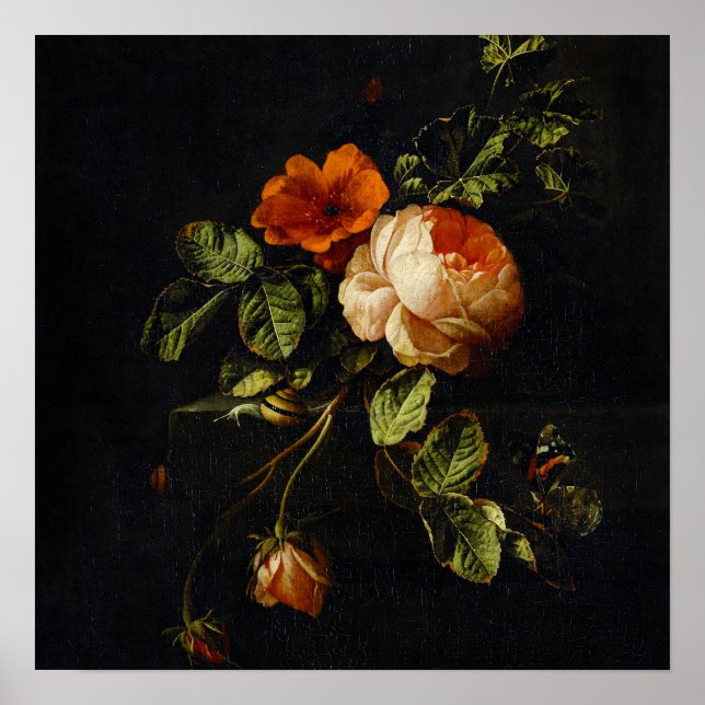 Affiche Elias van den Broeck, Still Life avec des Roses (Devant)