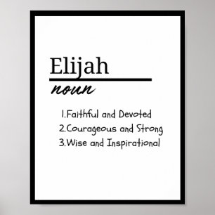 Affiche Elijah, Garçon Nom Personnalisé Définition