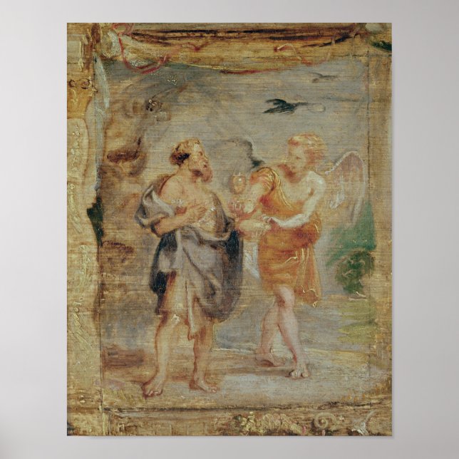 Affiche Elijah Receiving Bread and Water from an Angel (Devant)