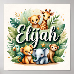 Affiche Elijah Safari Nursery Wall Art