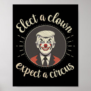 Affiche Élire un clown, s'attendre à un cirque Anti-trump 