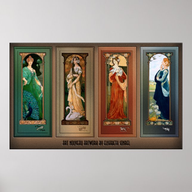Affiche Élisabeth Sonrel Art Nouveau Maiden Bird Series (Devant)