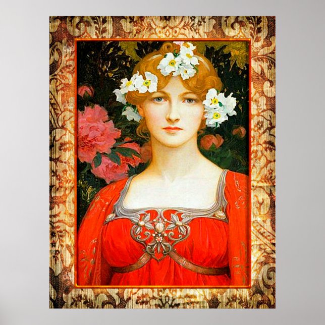 Affiche Elisabeth Sonrel Peinture d'un Maiden. (Devant)