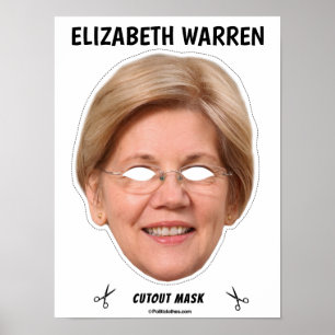 Affiche ELIZABETH WARREN Masque Halloween
