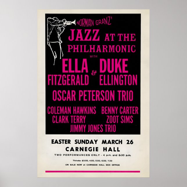 Affiche Ella Fitzgerald - Duke Ellington - Oscar Peterson (Devant)