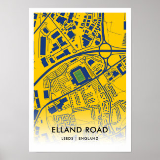 Affiche Elland Road Stadium Map, Home du Leeds United FC