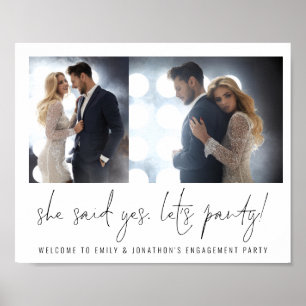 Affiche Elle a dit oui Faisons la fête Photos de bienvenue