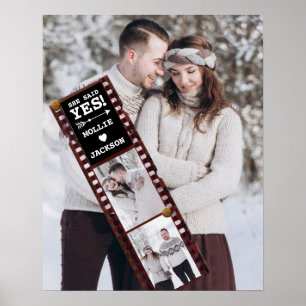 Affiche Elle A Dit Oui Fiançailles Photo Faire-part