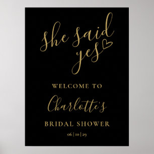 Affiche Elle a dit oui Signe de bienvenue pour la fête de 