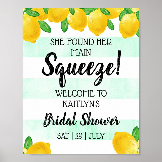 Affiche Elle a trouvé son Lemon Bridal Shower préféré (Devant)