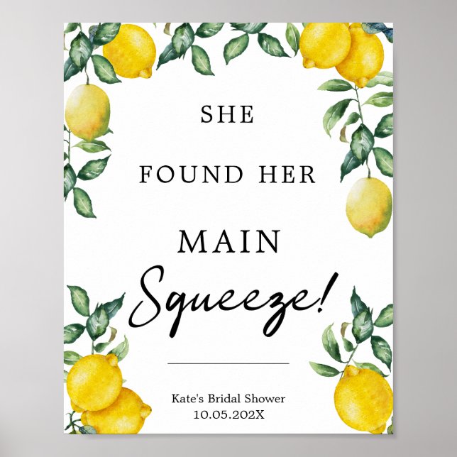 Affiche Elle a trouvé son panneau de citrons de son coup d (Devant)
