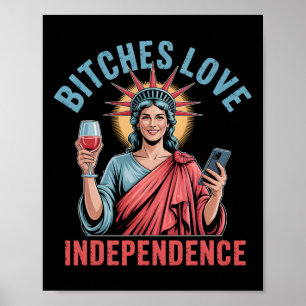 Affiche Elle aime l'indépendance drôle 4 juillet pour les