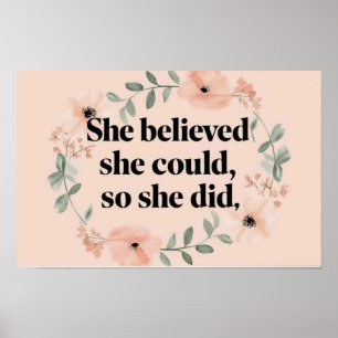 Affiche Elle croyait aux fleurs sauvages minimalistes d'af