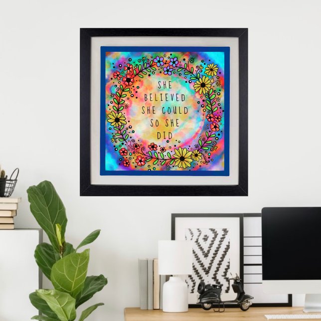 Affiche "Elle Croyait Qu'Elle Pouvait Le Faire" Inspiratio (Créateur téléchargé)