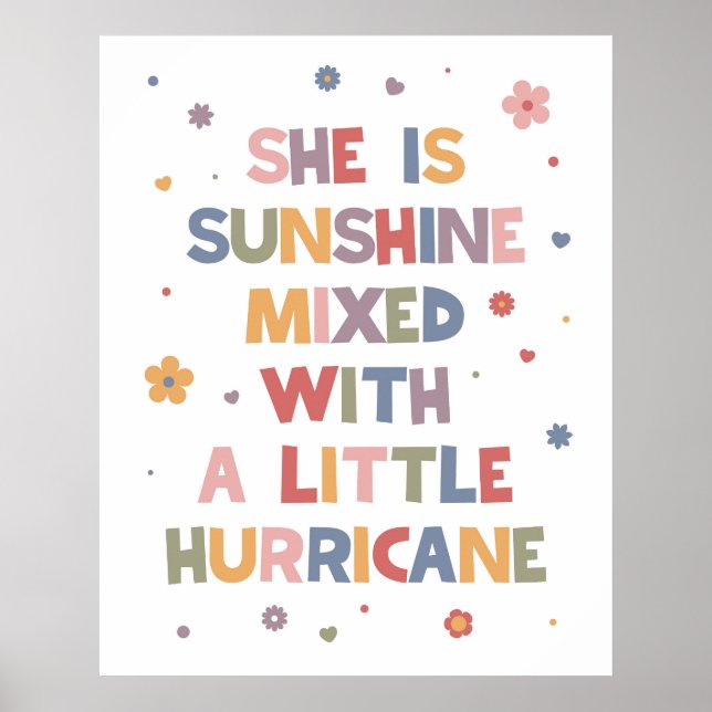 Affiche Elle Est Brillante, Mélangée Avec Un Petit Ouragan (Devant)