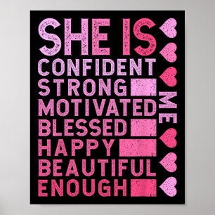 Affiche Elle Est Confiante Forte Motivée Heureux Belle