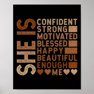 Affiche Elle est confiantes forte motivée heureuse belle 