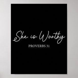 Affiche Elle est digne Proverbes 31 Citation de foi chréti