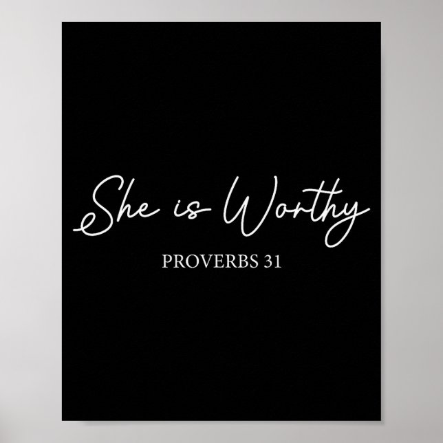 Affiche Elle est digne Proverbes 31 Citation de foi chréti (Devant)