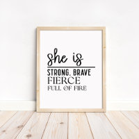 Elle est forte, courageuse - Motivation minimalist