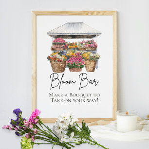 Affiche Elle est hors du marché Floral Élégant Script Bloo