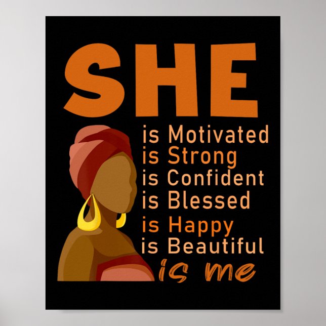 Affiche Elle Est Moi Forte Éduquée Mois De L'histoire Des  (Devant)