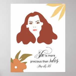 Affiche Elle Est Plus Précieuse Que Les Rubis, Verse Bible