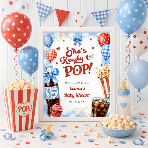 Affiche Elle est prête à éclater Garçon Baby Shower Bienve