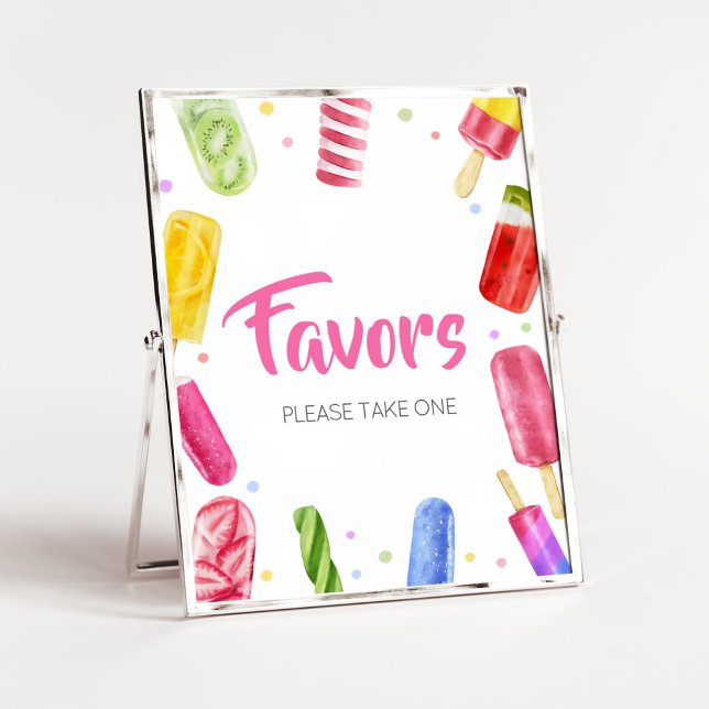 Affiche Elle est prête à faire des Baby showers en faveur (Popsicle Baby Shower Favors Sign)