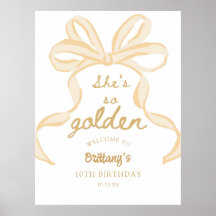 Elle est si Golden Girl 10th Birthday Party Welcom