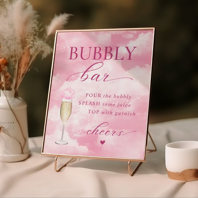 Affiche Elle est sur Cloud Nine Bubbly Bar (Créateur téléchargé)