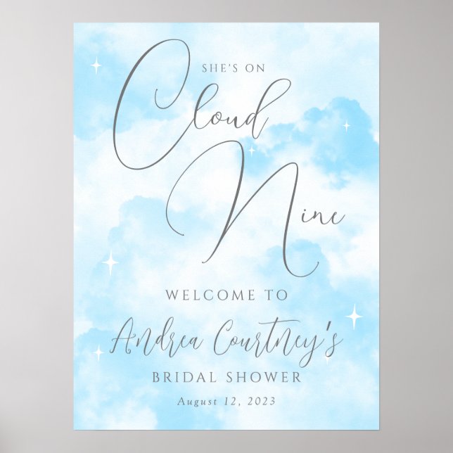 Affiche Elle est sur un nuage neuf Mariage de rêve bleu Ba (Devant)