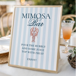 Affiche Elle est un bon parti Bar à mimosa rayé homard